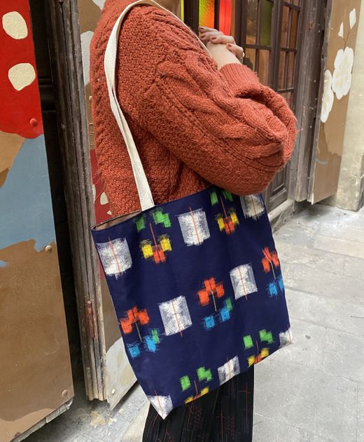 Bolso kimono de tsumugi