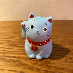 Gato de la suerte japonés Azul ( Salud y larga vida)