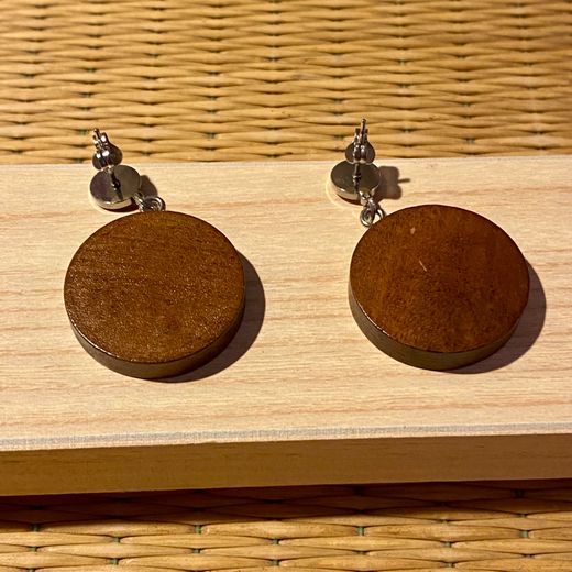 Pendientes Aki – Yuzen Washi y madera