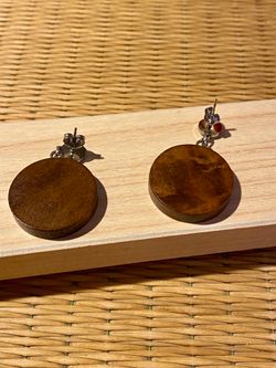 Pendientes Sakura – Yuzen Washi y madera
