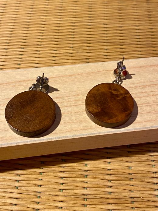 Pendientes Sakura – Yuzen Washi y madera