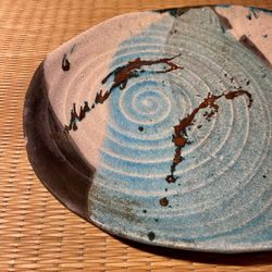Plato de Raku azul