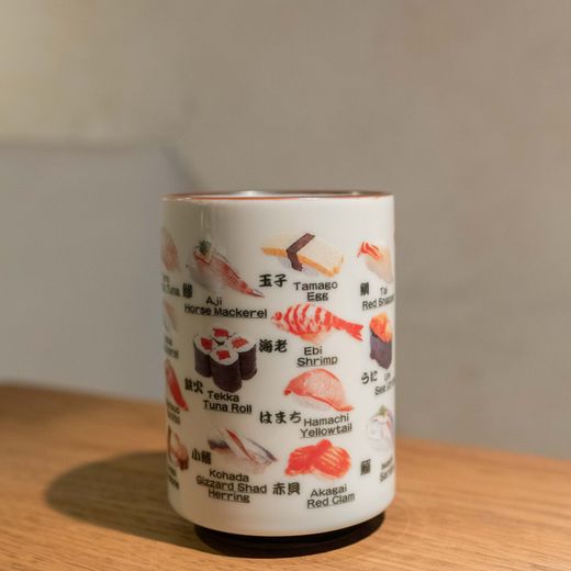 Taza agari dibujos sushi
