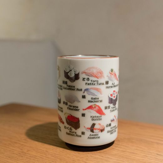 Taza agari dibujos sushi