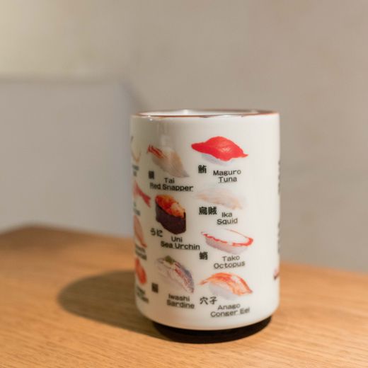 Taza agari dibujos sushi